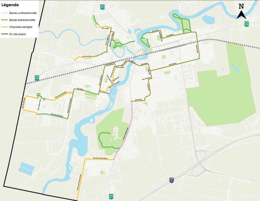 Carte des sentiers multifonctionnels et pistes cyclables | Ville de Lachute