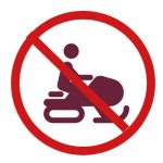 icone : motoneiges, véhicules tout-terrain ou à assistance électrique est interdite